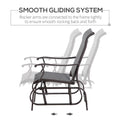 Outsunny Outdoor Glider Chair, Gliders For Outside Patio With Steel Frame And Mesh Fabric For Backyard, Garden, And Porch, Gray Grey Mesh