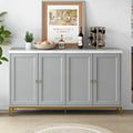 Modern Sideboard With Extra Large Storage Space With Metal Handles And Support Legs For Living Room And Dining Room Light Grey Light Gray Mdf