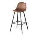 Bar Stools Set Of 2, 30 Inches Velvet Barstool Modern Counter Bar Height Chair With Back, Sturdy Metal Legs & Footrests, Easy Assembly, Island Stool For Kitchen Bar Brown Velvet