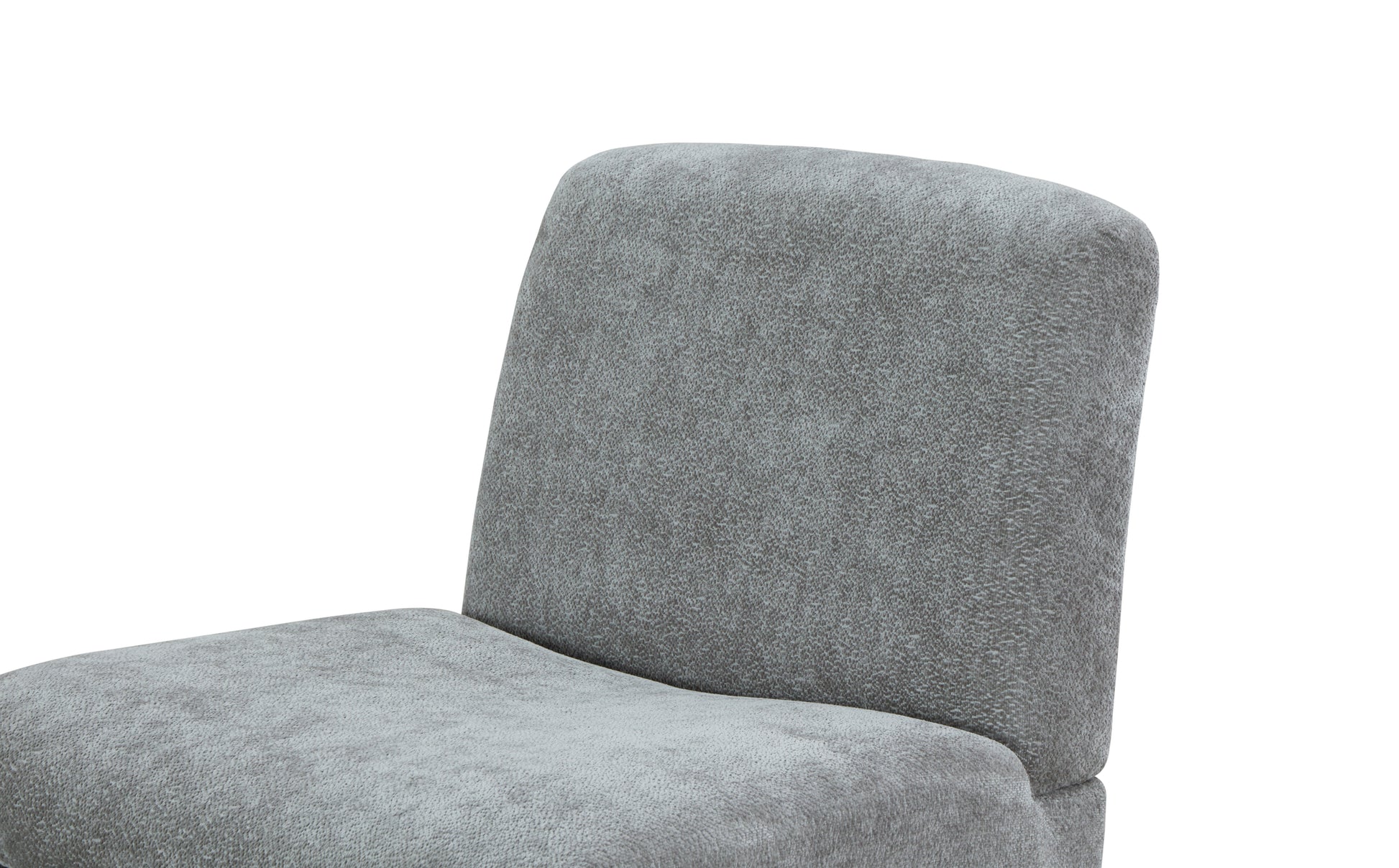 Comfy Accent Chair, Upholstered Slipper Chair, Armless Chair With Wood Legs And Soft Fabric For Living Room, Bedroom, Grey Gray Foam Wood Fabric