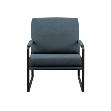 Contemporary Square Metal Frame Accent Chair Indigo Blue Black Blue Steel