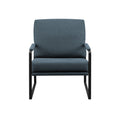 Contemporary Square Metal Frame Accent Chair Indigo Blue Black Blue Steel