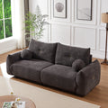 Lamb'S Wool 2 Seater Cushion Sofa 90'' Comfortable Sofa For Living Room Bedroom And Other Casual Spaces Lamb'S Wool Sofa With 2 Cushions And 2 Ball Pillows. Gray Gray Foam Fabric 2 Seat