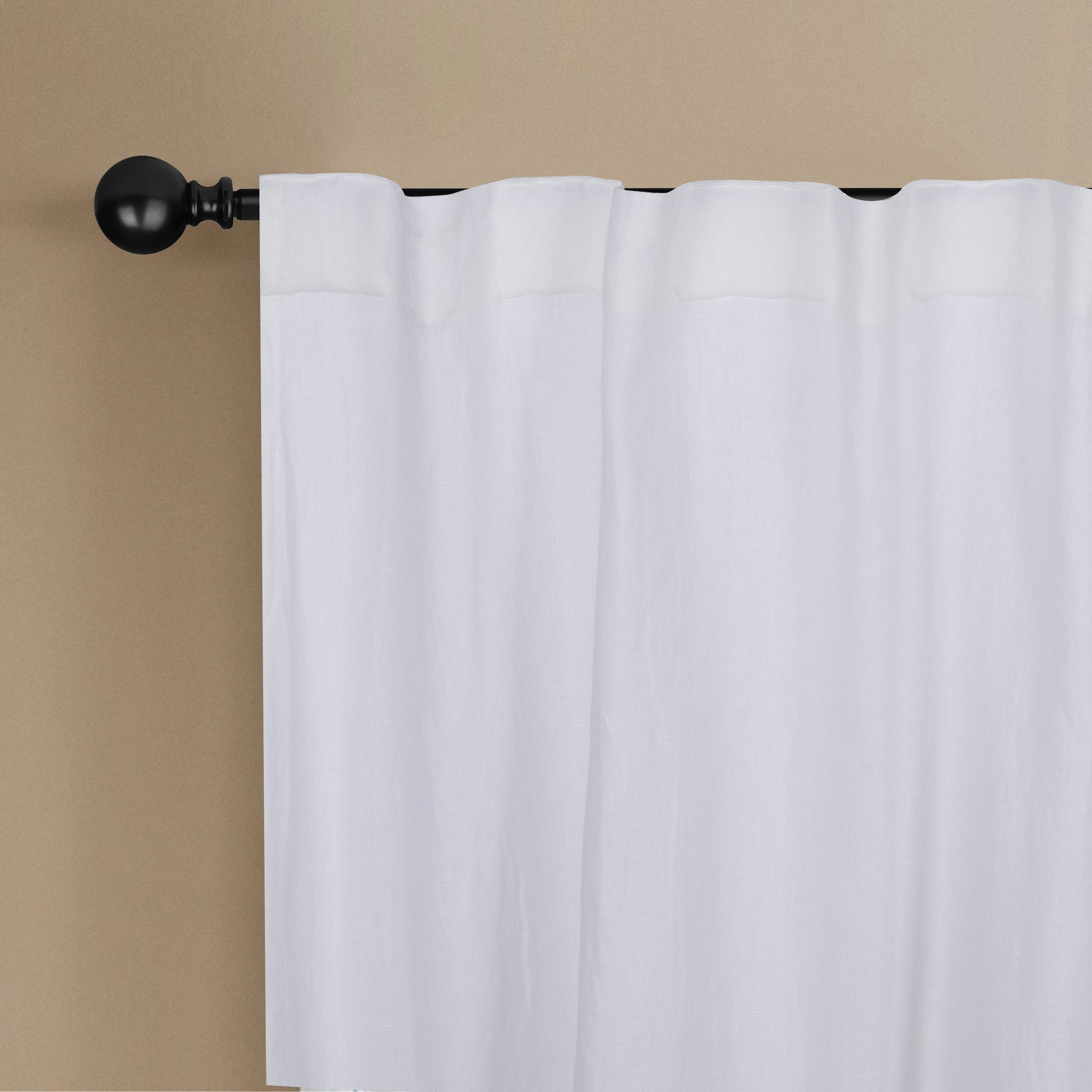 Newport Unlined Window Curtains For Bedroom, Linen Curtains For Living Room, 96 Inches Long Curtains For Living Room, Soft White Soft White Linen
