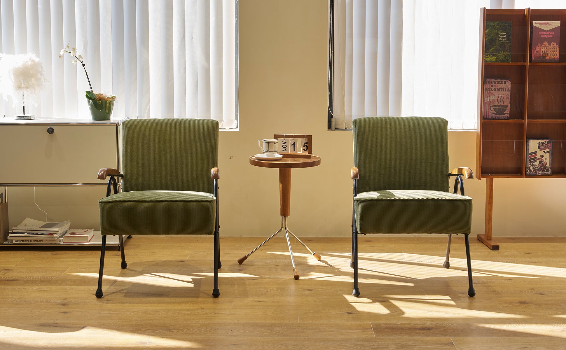 Pattern Colorful Fabric Armchair, Modern Accent Chair High Back, Living Room Chairs With Metal Legs And Soft Padded, Sofa Chairs For Home Office,Bedroom,Dining Room Green Corduroy