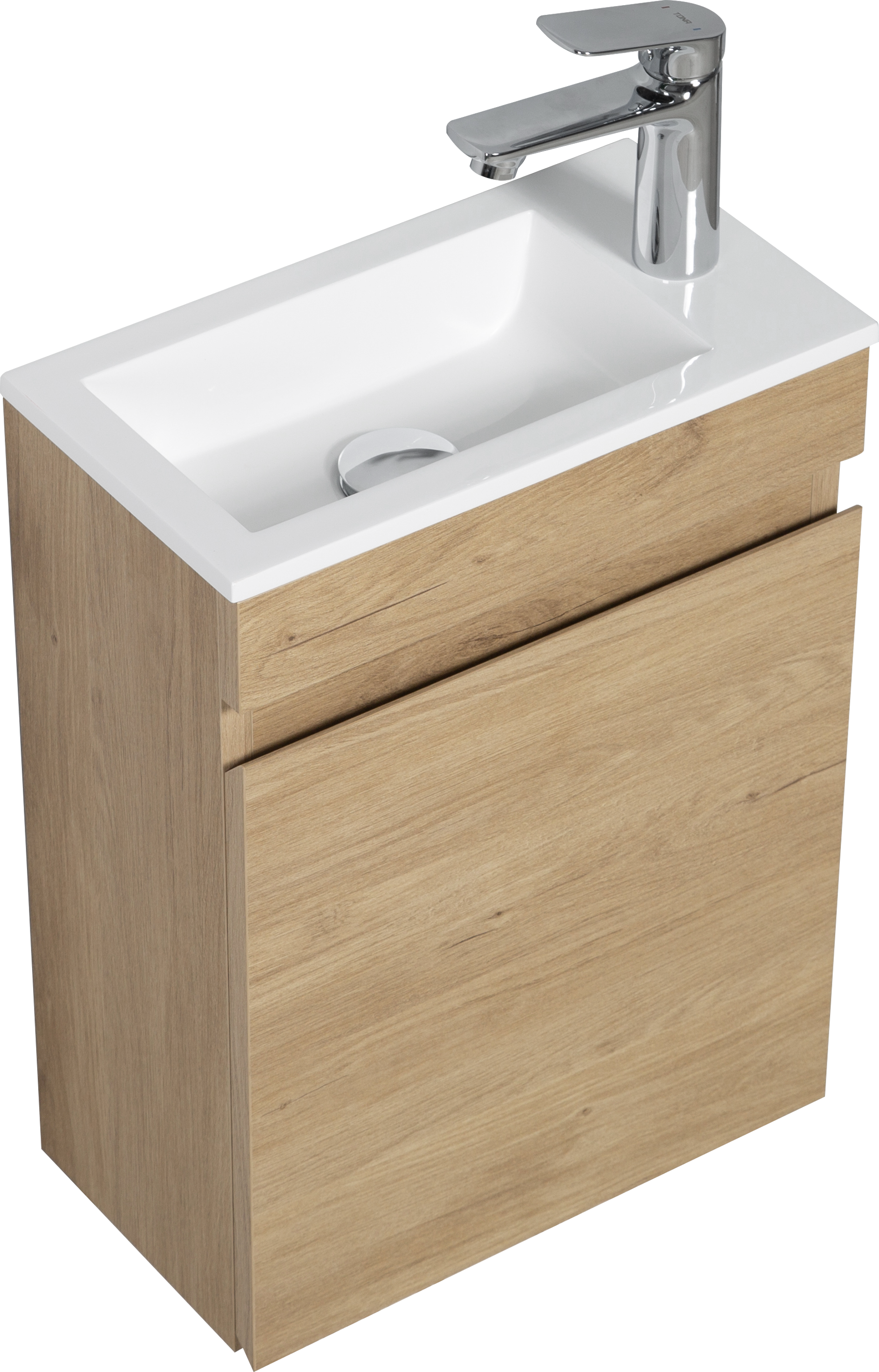 16" Floating Bathroom Vanity With Sink, Wall Mounted Small Bathroom Storage Vanity Cabinet With Resin Top Basin And Soft Close Doors, Natural Oak 24V11 16No Oak Plywood