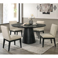 Beige And Black Padded Side Chair Set Of 2 Solid Beige Black Dining Room Modern Side Chair Solid Back Set Of 2 Wood Fabric