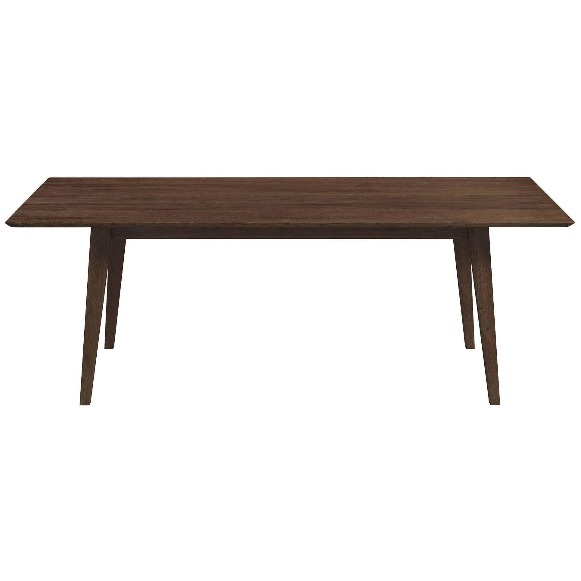 Levi Modern Style Solid Wood Rectangular Dining Kitchen Table 86" Brown Seats 4 Brown Dining Room Mid Century Modern Walnut Rectangular Solid Wood