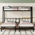Twin Over Twin & Twin Bunk Beds For 3, Twin Xl Over Twin & Twin Bunk Bed Metal Triple Bunk Bed, Black Twin Xl Black Metal