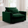 Green Corduroy Deep Seat Single Sofa Accent Chair,Deep Seat Couch With Waist Pillow For Living Room Apartment Office Green Corduroy 1 Seat