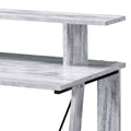 Nypho Antique White& Black Finish Writing Desk White Synthetic Wood