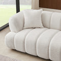 Jasmin 89.7'' Cream Boucle Sofa Cream Wood Primary Living Space Mid Century Modern Foam Boucle,Solid Wood 3 Seat
