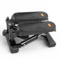Home Office Exercise 330Lbs Capacity Mini Stepper With Resistance Bands And Lcd Monitor Black Steel