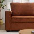 Corduroy Sofa, 87.4 Inch Modern Design Sofa With Cup Holder And Storage Bags, Deep Seat Sofa Couch,Comfy Couch For Living Room,Apartment,Office,Brown Brown Corduroy 3 Seat