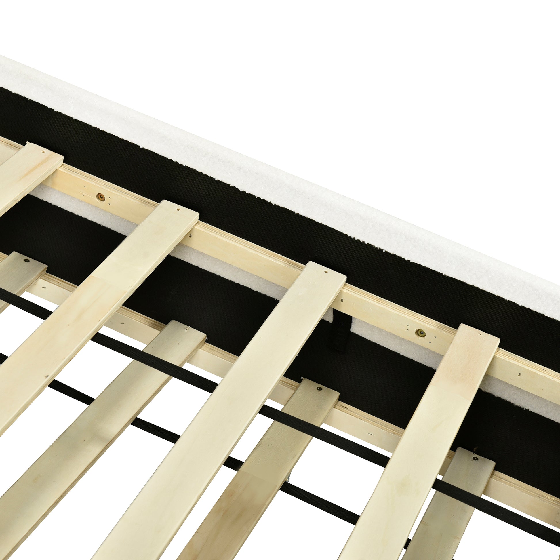 Queen Size Upholstered Platform Bed With Led Frame, With Twin Xl Size Trundle And 2 Drawers, Teddy Fleece, White White Fleece