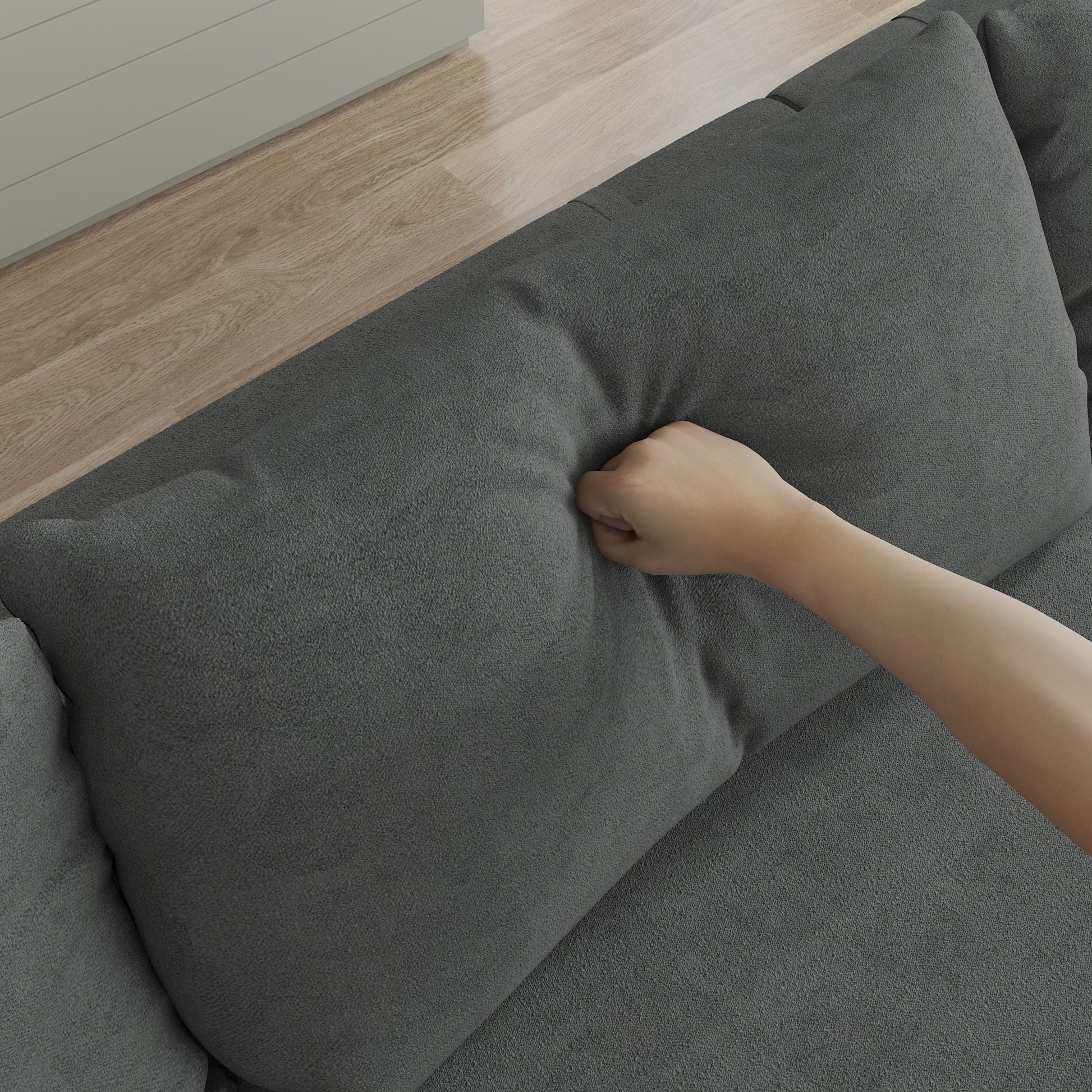 Modern Upholstered Sectional Sofa Couch Set,Modular 108" L Shaped Sectional Living Room Sofa Set With 6 Pillows,Free Combination Sofa Couch For Living Room,Bedroom Grey Foam Chenille 3 Seat