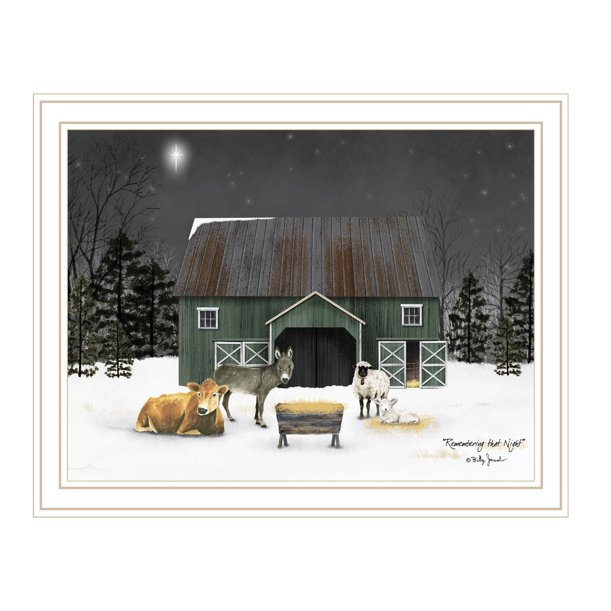 Remembering The Night White Framed Wall Art For Living Room, Bedroom Wall Art Print For Home Decor By Billy Jacobs Multi Wood Paper