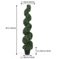 Bonsai Boxwood Spiral Topiary Artificial Tree Silk Plant For Indoor Outdoor Decorative 2Pcs Set Green Plastic