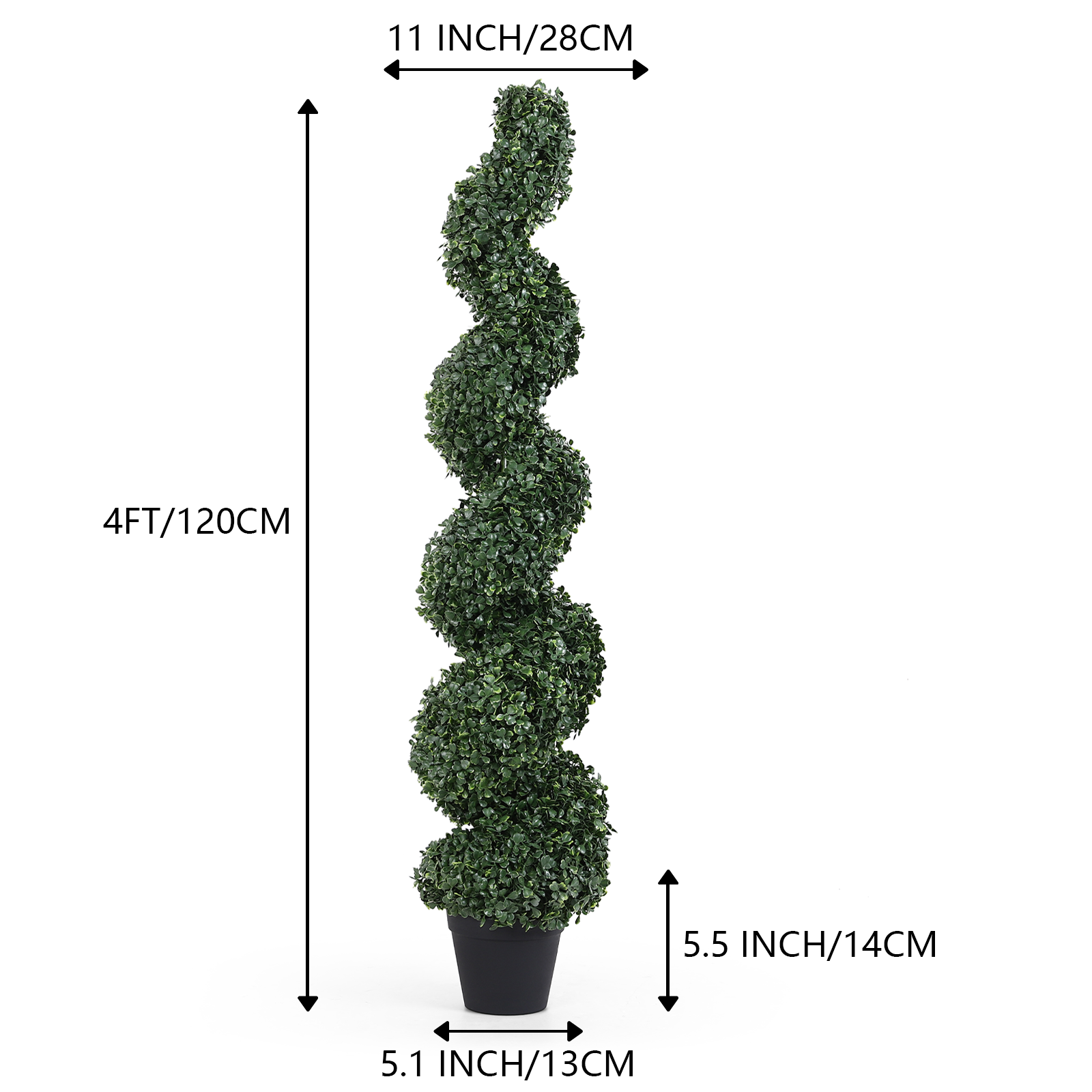Bonsai Boxwood Spiral Topiary Artificial Tree Silk Plant For Indoor Outdoor Decorative 2Pcs Set Green Plastic