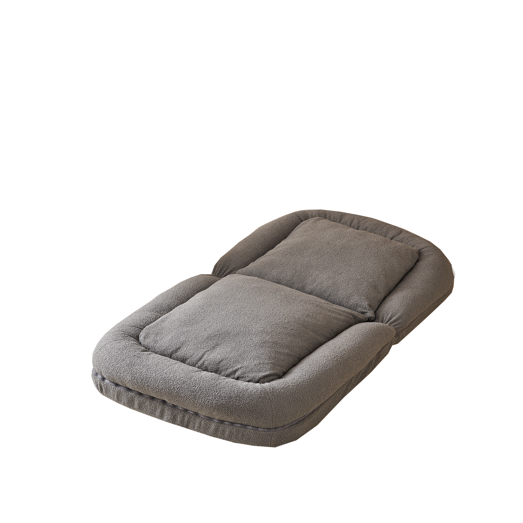 Triple Fold Down Sofa Bed,Gy Grey Metal Cotton Metal