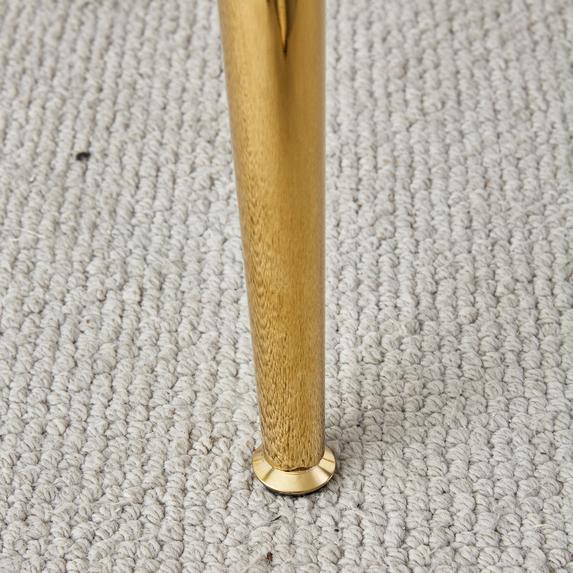 1 Table And 4 Chairs, A Modern Minimalist Circular Dining Table With A 40 Inch Black Imitation Marble Glass Tabletop And Gold Plated Metal Legs, And 4 Modern Gold Plated Metal Leg Chairs. Black Gold Seats 4 Glass