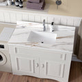 43 Inch Marble Vanity Top, Bathroom Vanity Top With Undermount Rectangular Middle Sink And 4
