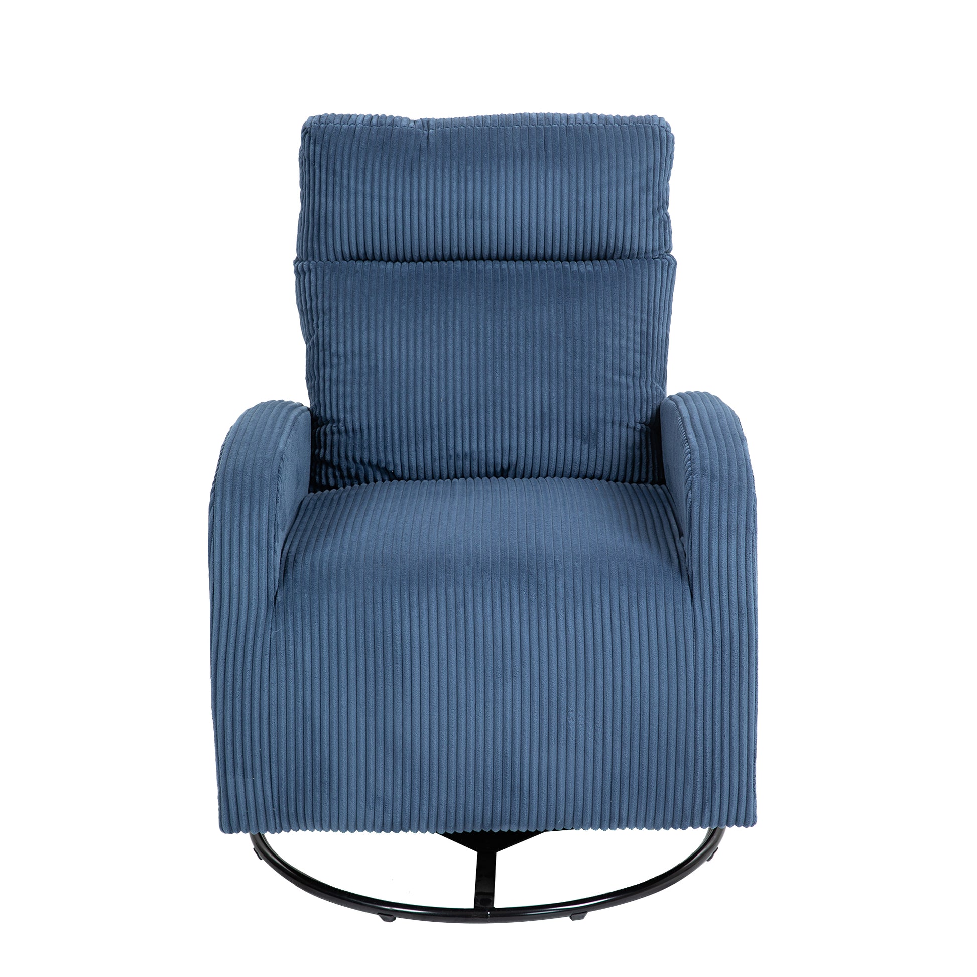Jiada Upholstered Swivel Glider.Flannel Fabric.Rocking Chair For Nursery In Navy Blue.Modern Style One Left Bag Navy Blue Primary Living Space Foam Corduroy
