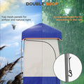 Outsunny Portable Shower Tent, Privacy Shelter, Camping Dressing Changing Tent Room With Solar Shower Bag, Floor And Carrying Bag, Blue Blue Oxford Fabric