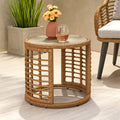 Tatiana Side Table Light Brown Rattan