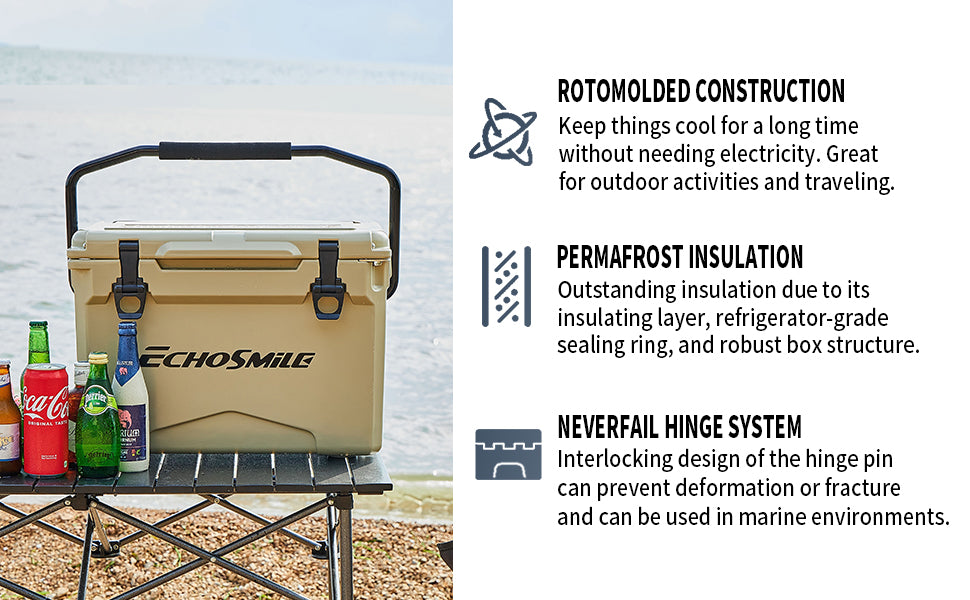 25Qt Khaki Colored Insulated Box Khaki Polyethylene