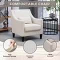 Coolmore Modern Accent Chair,Upholstered Armchair With Scooped Arms For Bedroom,Apartment,Studio,Office,Waiting Room Beige Corduroy Beige Primary Living Space Foam Corduroy