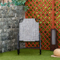 Outsunny Garden Rocking Chair, Outdoor Indoor Sling Fabric Rocker For Patio, Balcony, Porch, Grey Gray Steel