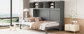 Queen Size Murphy Bed Wall Bed With Top Cabinets,Gray Queen Gray Plywood