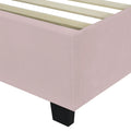 Full Size Upholstered Platform Bed With Big Headboard, Bedroom Furniture, Velvet, Pink Full Pink Plywood