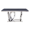 Grey And Silver Rectangle Coffee Table Grey Silver Rectangular Artificial Marble