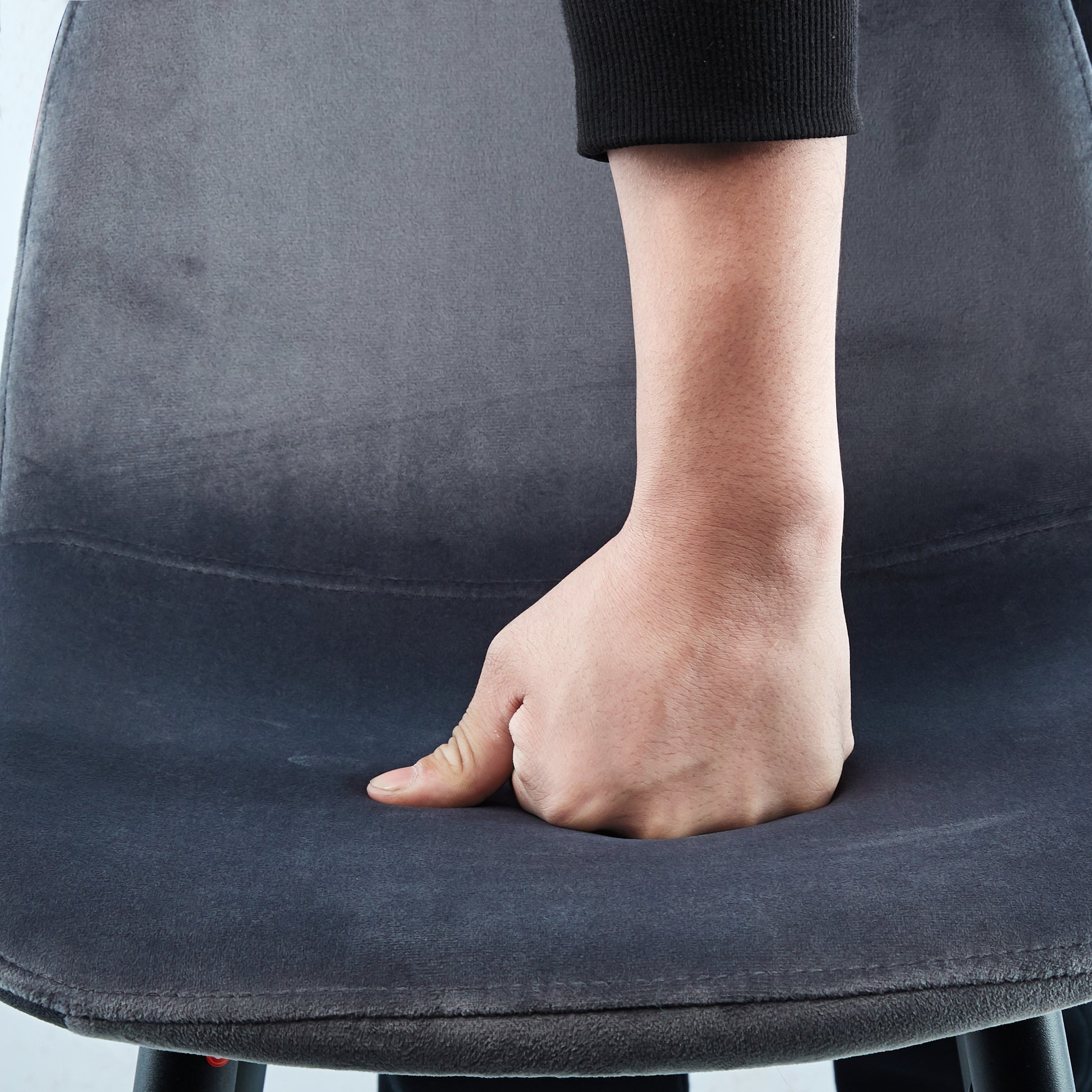 Bar Stools Set Of 2, 30 Inches Velvet Barstool Modern Counter Bar Height Chair With Back, Sturdy Metal Legs & Footrests, Easy Assembly, Island Stool For Kitchen Bar Dark Grey Velvet