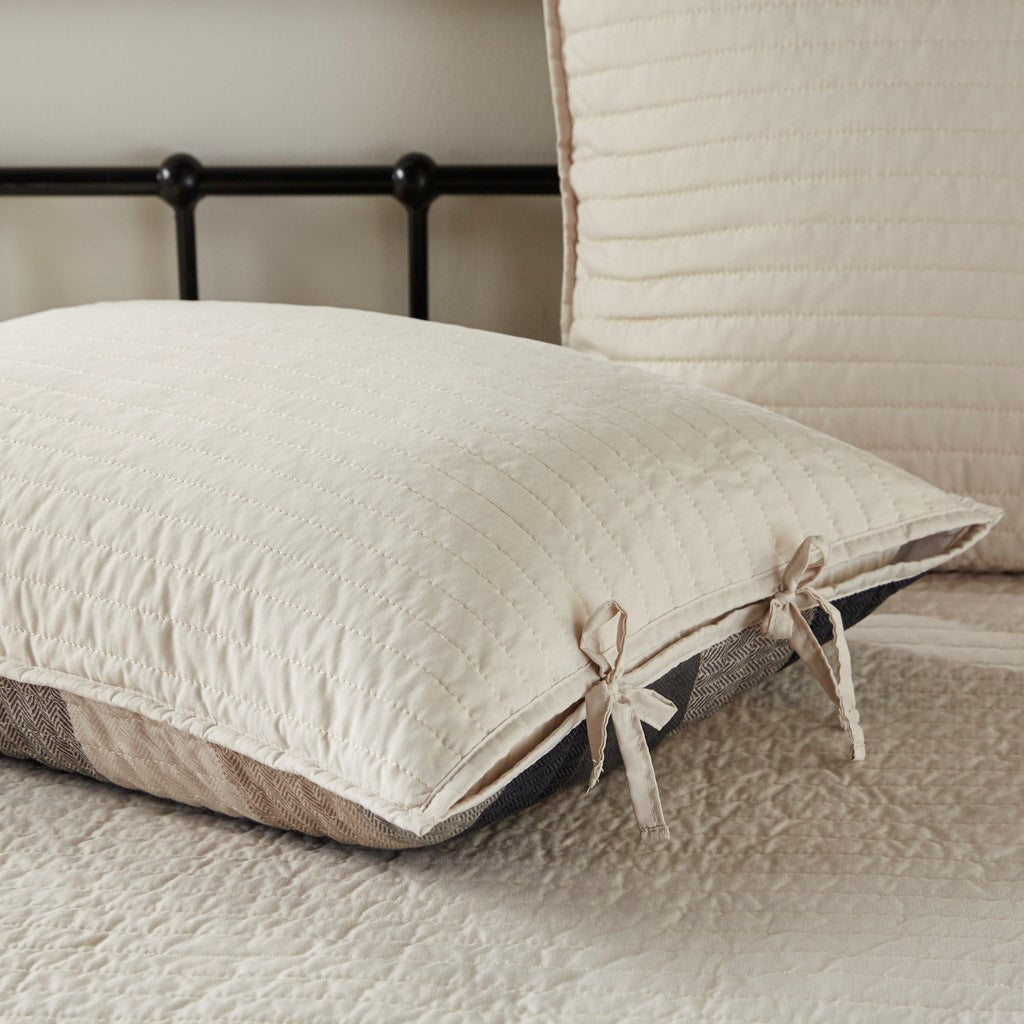 6 Piece Reversible Plaid Daybed Cover Set Neutral Daybed Multicolor Polyester