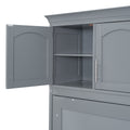 Queen Size Murphy Bed Wall Bed With Top Cabinets,Gray Queen Gray Plywood