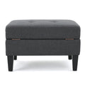 Storage Ottoman Dark Gray Fabric
