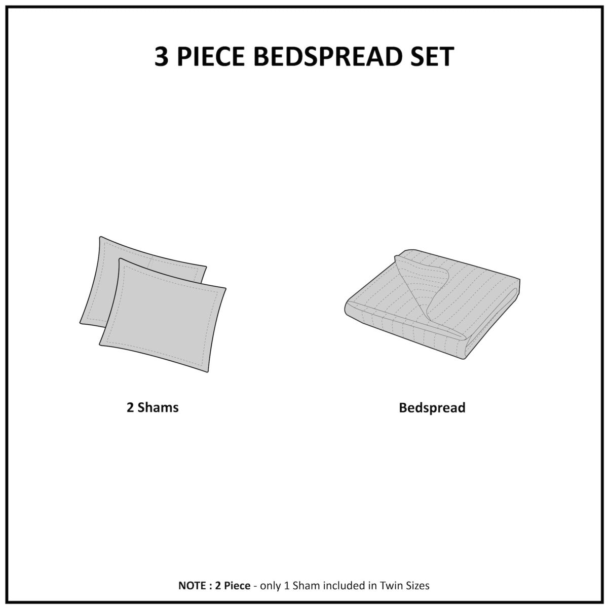 Reversible Bedspread Set Dark Grey Full Dark Grey Cotton