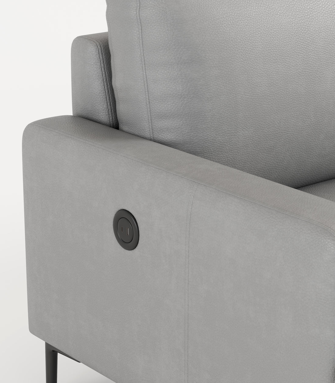 77" Light Gray Luxury Genuine Leather Match Contemporary Sofa With Usb Charger,3 Seats Comfy Coach For Living Room Home Office Light Gray Wood Primary Living Space American Design Foam Genuine Leather 3 Seat