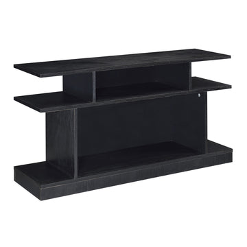 Black 2 Shelf Sofa Table Black Primary Living Space Contemporary Shelves Rectangular Wood