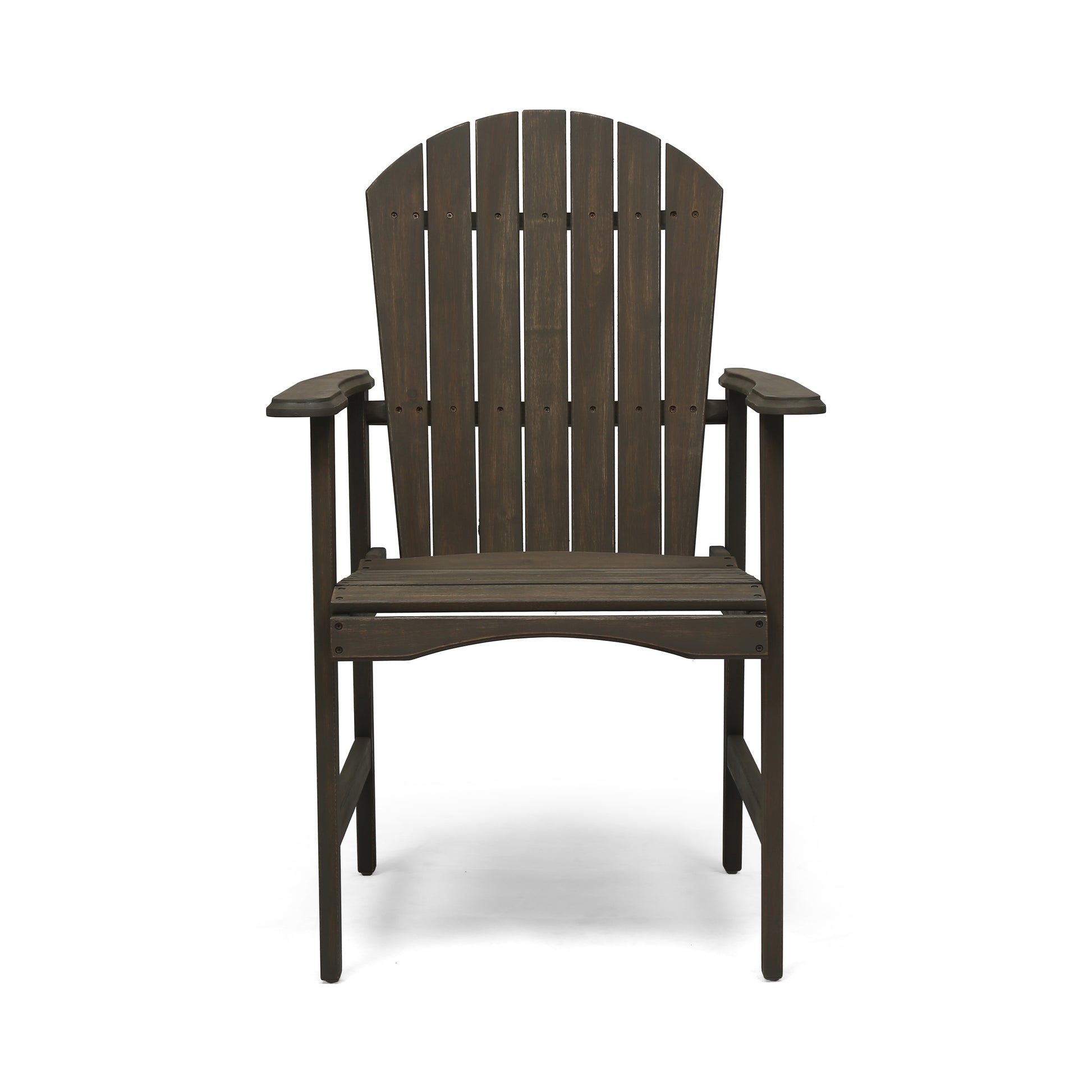 Outdoor Weather Resistant Acacia Wood Adirondack Dining Chairs Set Of 2 , Grey Finish Grey Acacia Wood