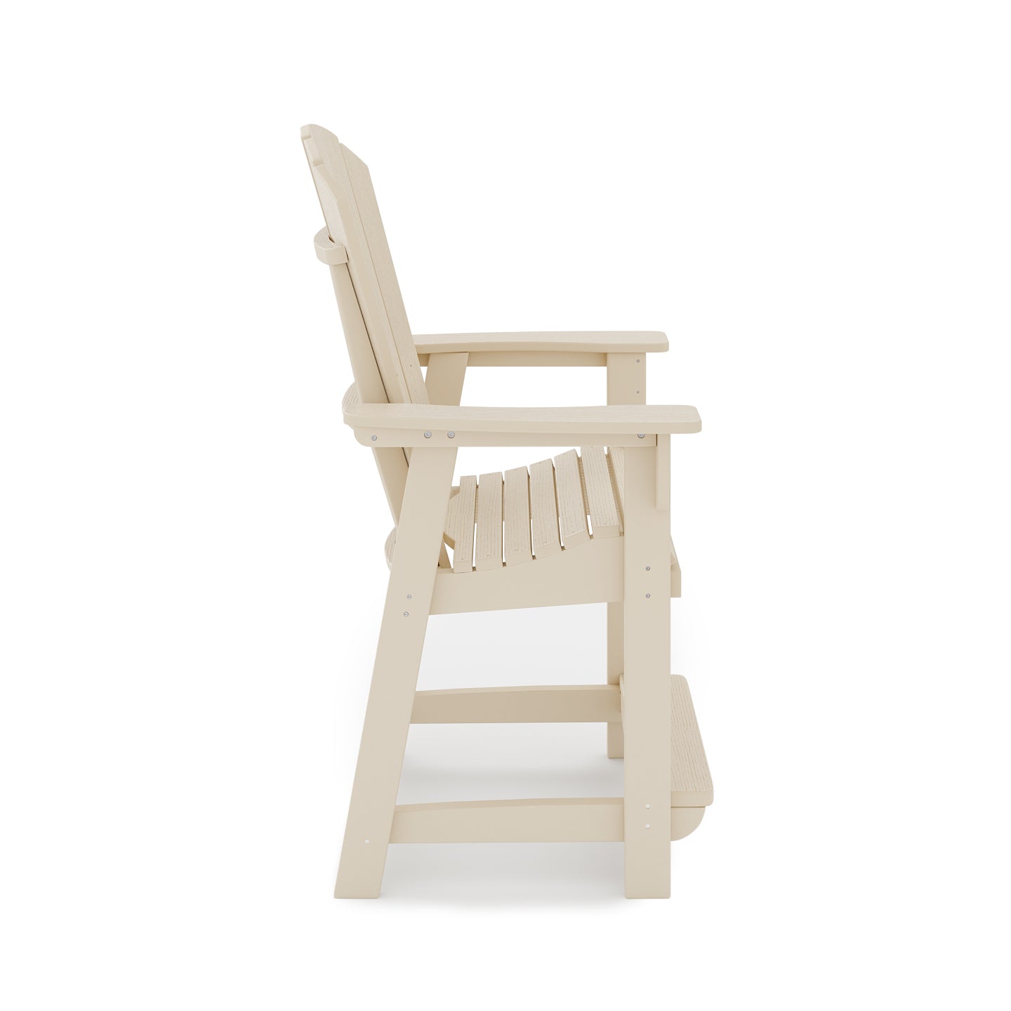 Adirondack Style Counter Chair Stylish Hdpe Poly Lumber For Dining, Patio, And Garden Comfort No Dining Set Beige Weather Resistant Frame American Traditional Hdpe Hdpe