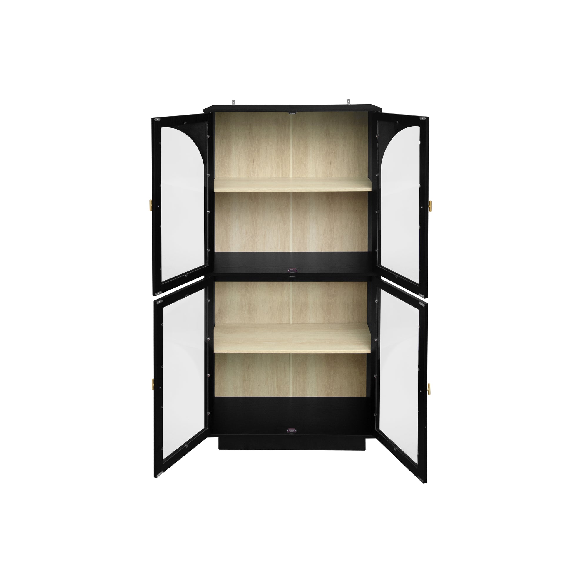 Storage Cabinet With Acrylic Door For Living Room, Dining Room, Study Black Particle Board