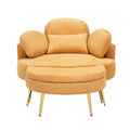 61 Inches Yellow Comfortable Seat, Small Sofa With Small End Table, Suitable For Lunch Break Casual Afternoon Tea Time Seat, Suitable For Small Apartment, Bedroom, Space Balcony Small Sofa Yellow