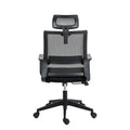Techni Mobili Ergonomic Office Chair With Lumbar Support And Adjustable Headrest Black Office Spot Clean Modern Office Chairs Adjustable Height Fabric Plastic