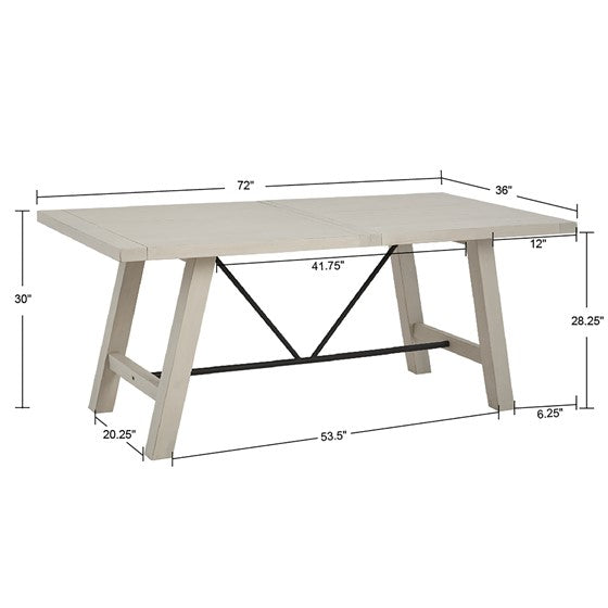 Sonoma Dining Table White Solid Wood