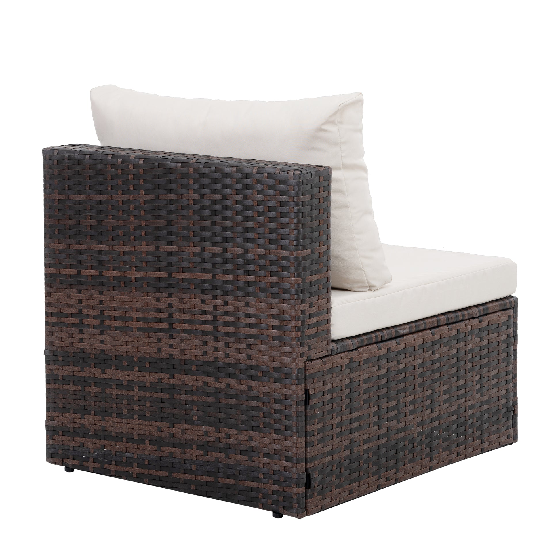 Patio Furniture, Outdoor Furniture, Seasonal Pe Wicker Furniture, 5 Set Wicker Furniture With Tempered Glass Coffee Table Brown Seats 4 Pe Rattan Iron Waterproof Fabric