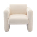 Modern Accent Chair Lambskin Sherpa Fabric Upholstered Comfy Reading Arm Chair Soft Padded Armchair With Back And Pillow For Living Room Bedroom Reception Waiting Room Office, Cream Cream Primary Living Space Upholstered